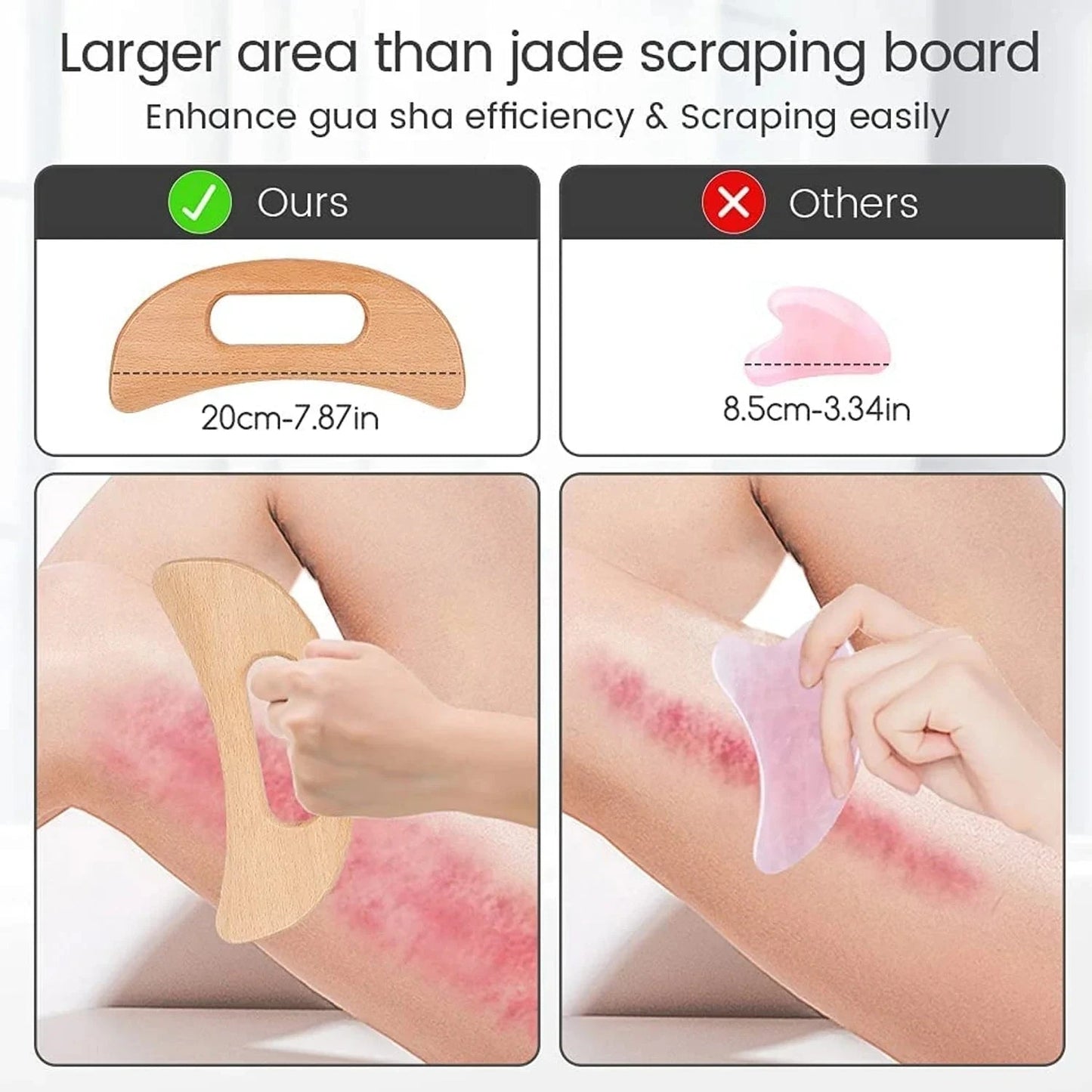Outil de massage Gua Sha en bois - CoconTech