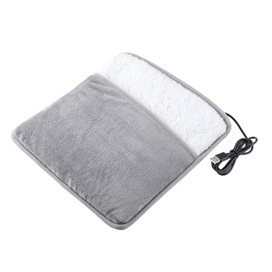 Chauffe-pieds électrique USB | Coussin chauffant doux et lavable
