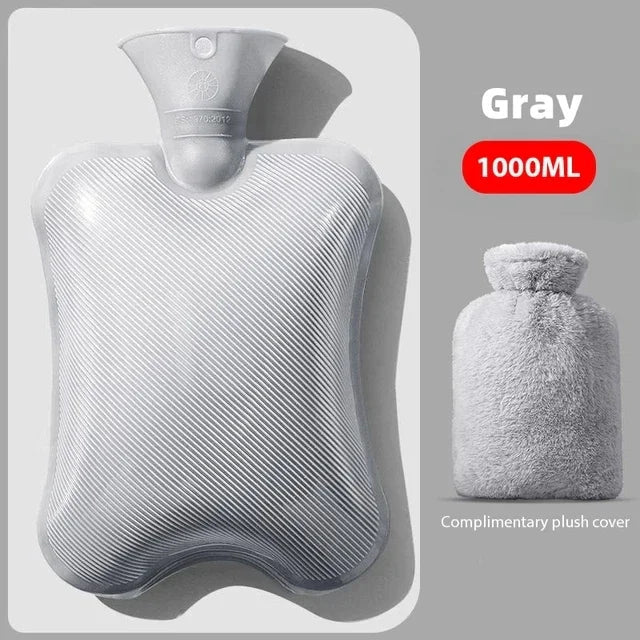 Bouillotte 1000 ml avec housse - Chauffe - mains réutilisable anti - fuite - CoconTech