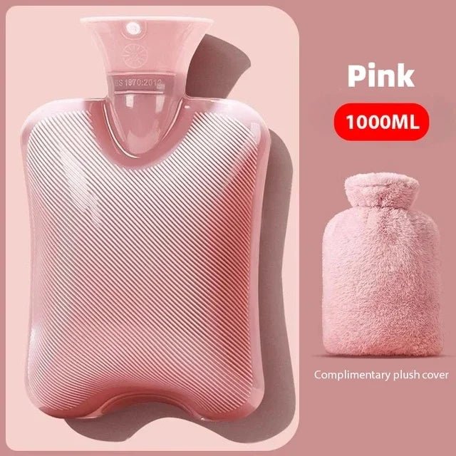Bouillotte 1000 ml avec housse - Chauffe - mains réutilisable anti - fuite - CoconTech