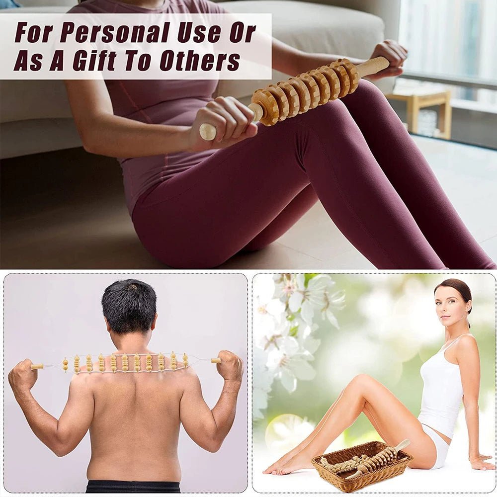 Kit de maderothérapie en bois - 2 outils de massage pour le corps - CoconTech