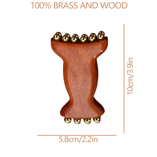 Masseur visage drainant en bois et cuivre - CoconTech