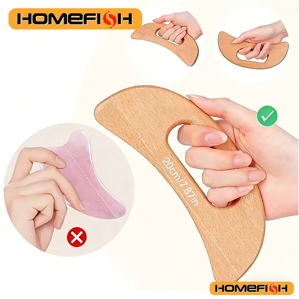 Outil de massage Gua Sha en bois - CoconTech