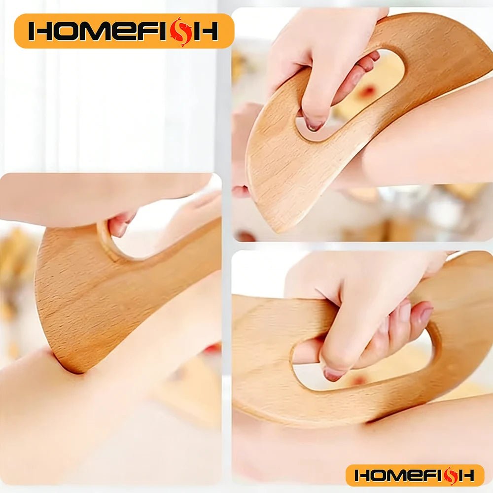 Outil de massage Gua Sha en bois - CoconTech