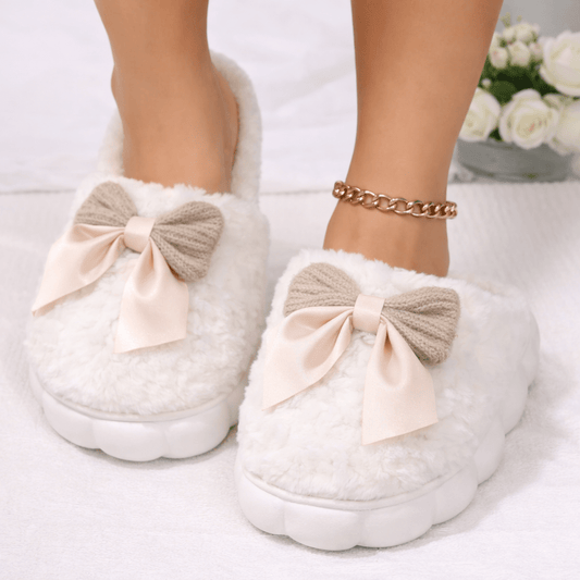Pantoufle Fourrure Noeud Papillon CoconTech - CoconTech