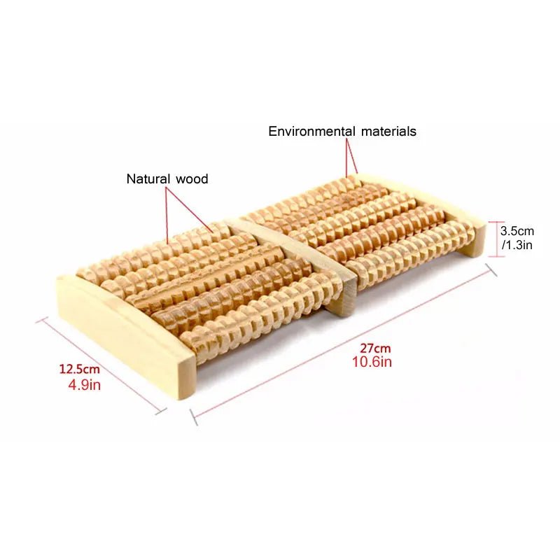 Rouleau de massage des pieds en bois - Réflexologie et détente anti - stress - CoconTech