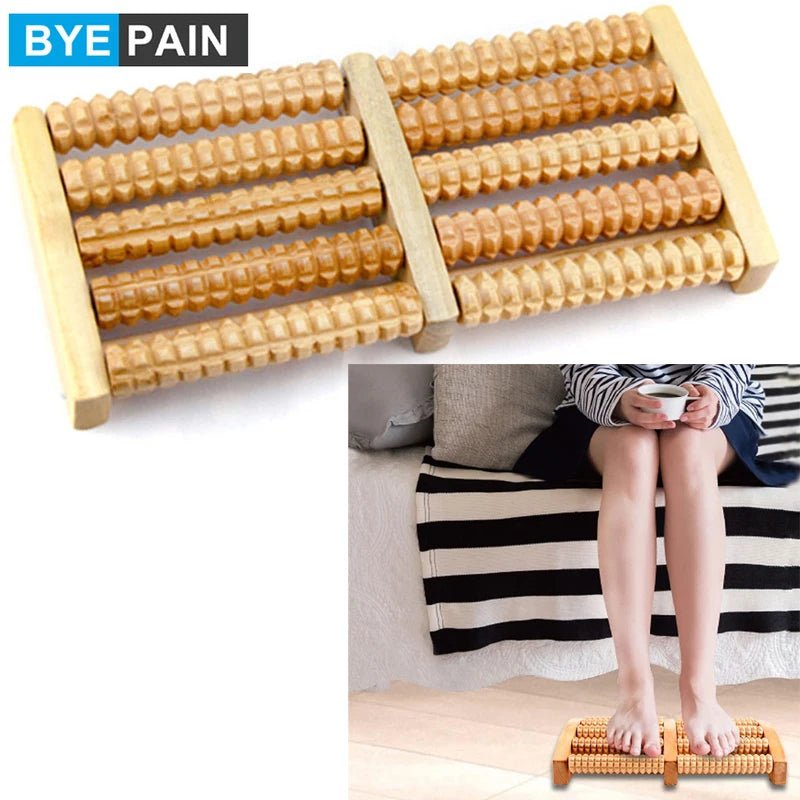 Rouleau de massage des pieds en bois - Réflexologie et détente anti - stress - CoconTech