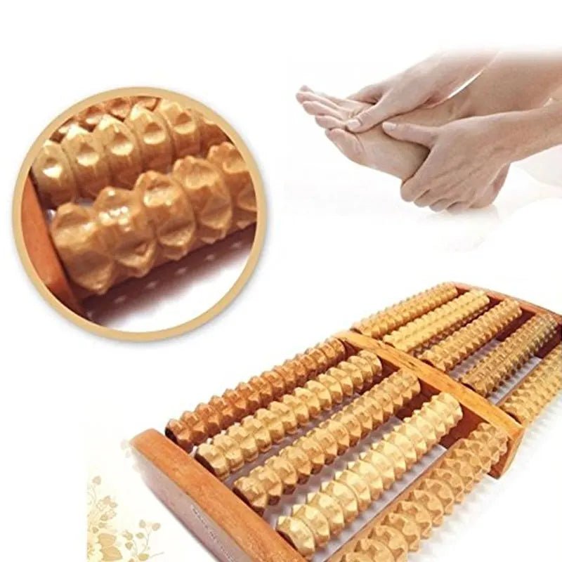 Rouleau de massage des pieds en bois - Réflexologie et détente anti - stress - CoconTech